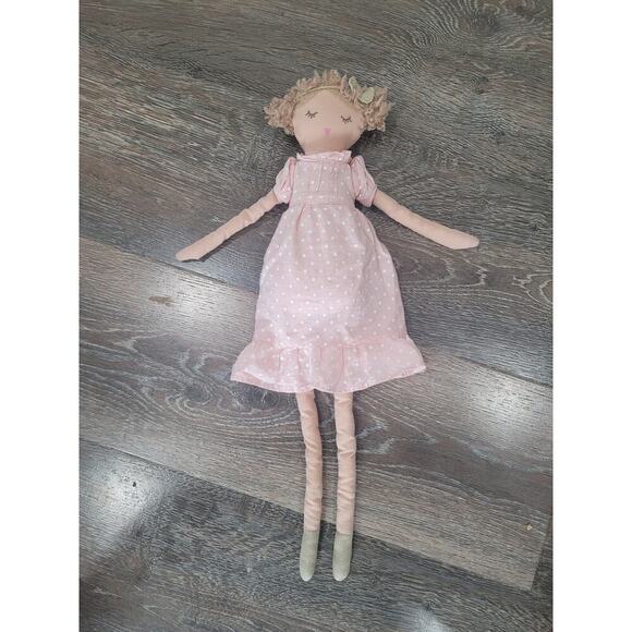 anthropolgy Other - Anthropologie Doll 19"‎ Pink Polka Dot Dress Stuffed Girl #7